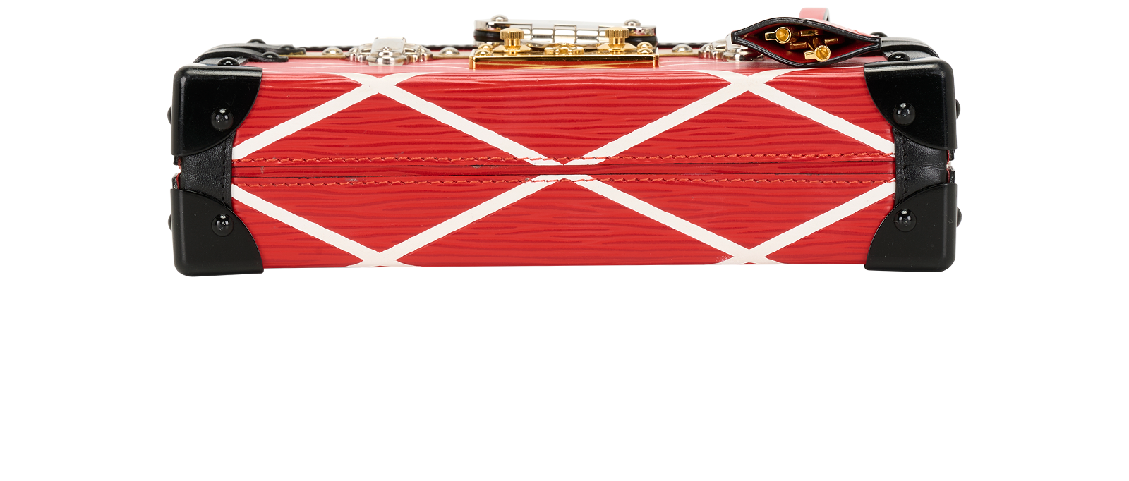 Petite Malle, &pound;1,800, Handbags, Black/Red, Leather, Top view